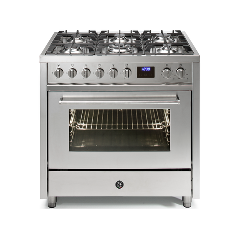 Steel Cucine Gasfornuis Enfasi Pulse 90 cm – Inox of Nero Fumo | EP9F-6