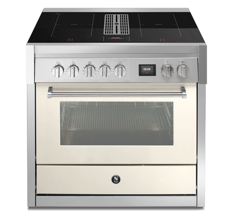 Steel Cucine Inductie fornuis Genesi Mistral 90cm | Met kookveldafzuiging | GQ9S-4FIKW | Model 2026