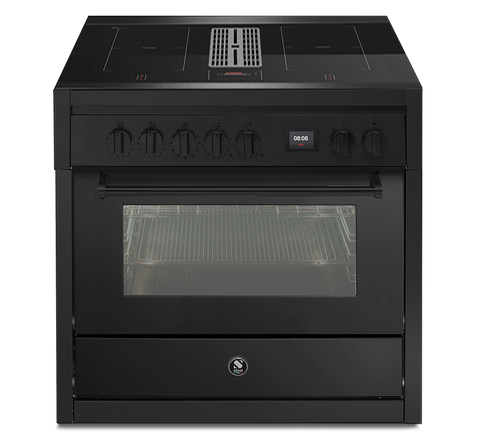 Steel Cucine Inductie fornuis Genesi Mistral 90cm All Black | Met kookveldafzuiging | GQ9S-4FIKW NF | Model 2026