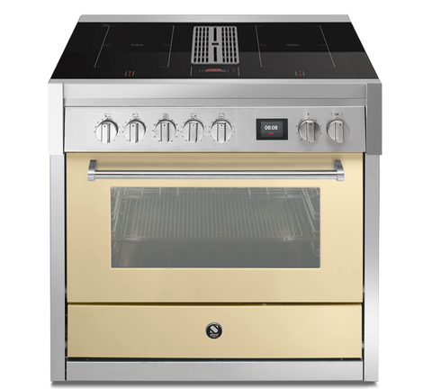 Steel Cucine Inductie fornuis Genesi Mistral 90cm | Met kookveldafzuiging | GQ9S-4FIKW | Model 2026