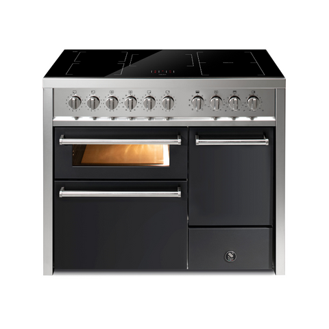 Steel Fornuis Enfasi 100/3 All Black met steenoven - inductie fornuis | EQ10FFF-5FIW | Model 2025