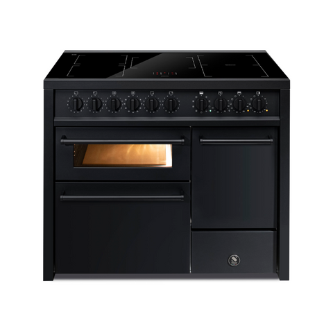 Steel Fornuis Enfasi 100/3 All Black met steenoven - inductie fornuis | EQ10FFF-5FIW | Model 2025