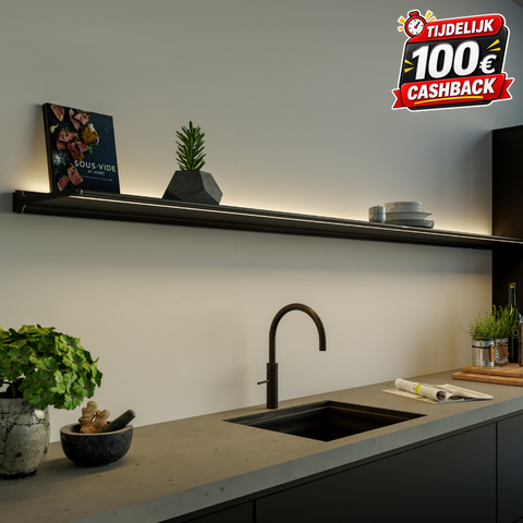 Jansen & de Bont / Novy - Shelf - Mineral Black - Alle Afmetingen - P4 - Nieuwste versie 2026 met Gesture Control