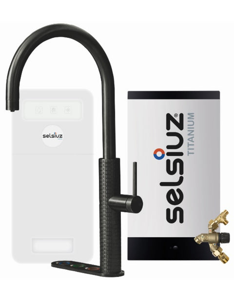 Selsiuz by Gessi 5 in 1 Gun Metal Zwart 350379  met TITANIUM Combi (Extra) boiler en Cooler