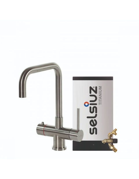 Selsiuz Haaks RVS (Inox) 350290 kokend water kraan met TITANIUM Combi (Extra) boiler
