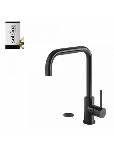 Selsiuz Push Haaks Gun Metal Zwart met TITANIUM Combi (Extra) boiler - 350639