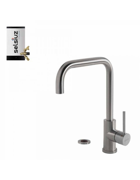Selsiuz Push Haaks Inox (RVS) met TITANIUM Combi (Extra) boiler - 350633