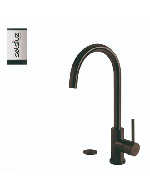 Selsiuz Push Rond Gun Metal Zwart met TITANIUM Single boiler - 350613