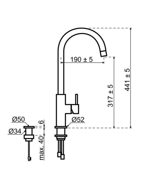 Selsiuz Push Rond Inox (RVS) met TITANIUM Single boiler - 350607