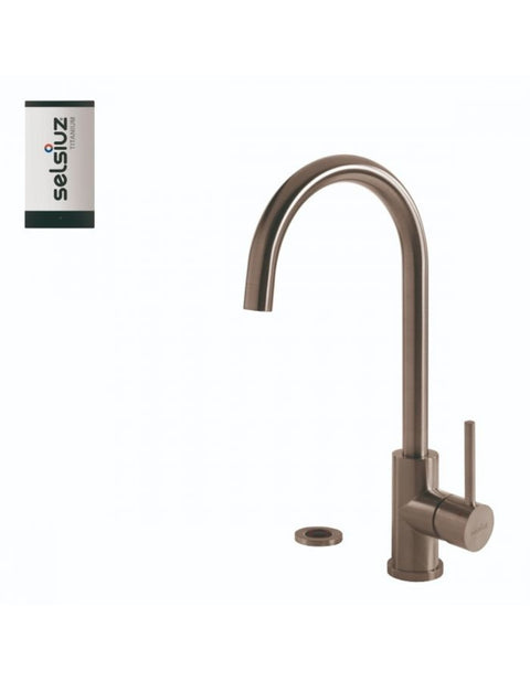 Selsiuz Push Rond Inox (RVS) met TITANIUM Single boiler - 350607