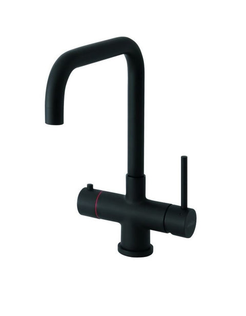 Selsiuz Push & Turn Haaks Sturdy Black Zwart 350667 met TITANIUM Combi Extra Boiler 3 in 1 kokend water keukenkraan