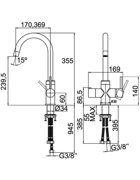 Selsiuz Rond Chroom met TITANIUM Combi (Extra) boiler - 350284