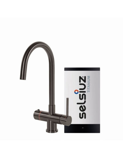Selsiuz Rond Gun Metal Zwart met TITANIUM Single boiler - 350258