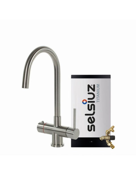 Selsiuz Rond RVS (Inox) met TITANIUM Combi (Extra) boiler - 350285