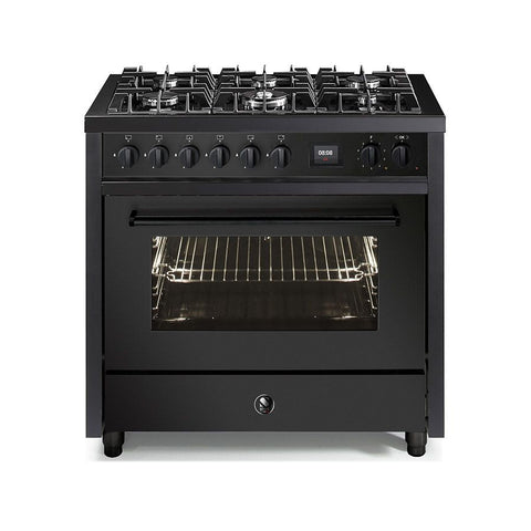 Steel Fornuis Enfasi 90 All Black - Gas Fornuis | EQ9F-6 NF | Model 2025
