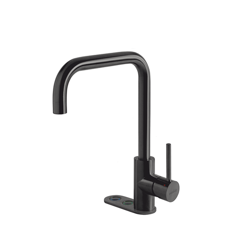 My Cool Kitchen - Productfoto Selsiuz Cool 4-in-1 haaks waterkaan voor gekoeld en bruisend water. Uitvoering gun metal / gunmetal met koeler. My Cool Kitchen is premium Selsiuz dealer.