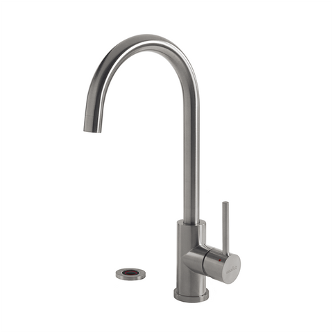 My Cool Kitchen - Productfoto Selsiuz Push 3-in-1 rond kokendwaterkaan inox / RVS met titanium boiler. My Cool Kitchen is premium Selsiuz dealer.