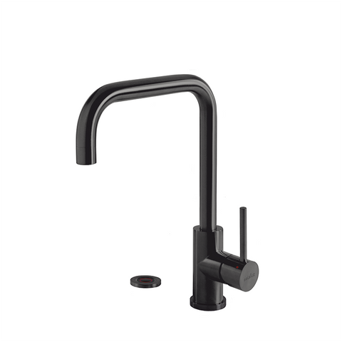 My Cool Kitchen - Productfoto Selsiuz Push 3-in-1 kokendwaterkaan haaks gun metal / gunmetal met titanium boiler. My Cool Kitchen is premium Selsiuz dealer.