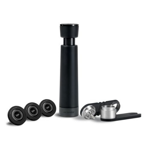 Airtender Food & Wine Set Vacuümpomp met 3 Nanostoppers en Dekselperforator
