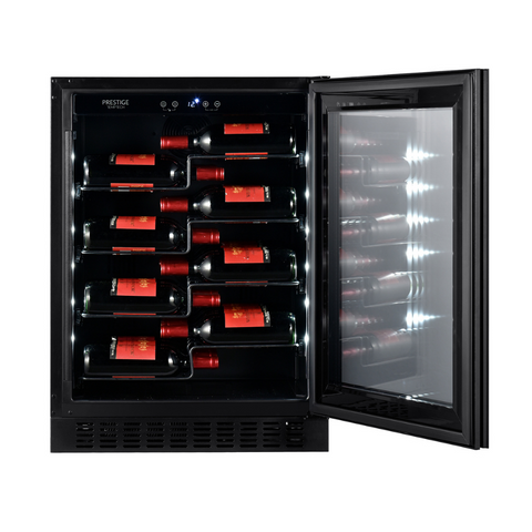 My Cool Kitchen - Temptech Prestige Wijnkoelkast met 1 Zone voor 40 Flessen - 7090013678429 - PRESPROX60SRB - Temptech wijnkoelkast kopen