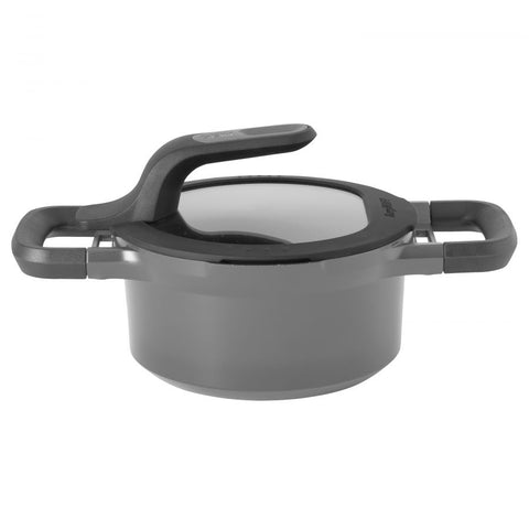GEM Kookpot met deksel en hittebestendig handvat grijs 16 cm