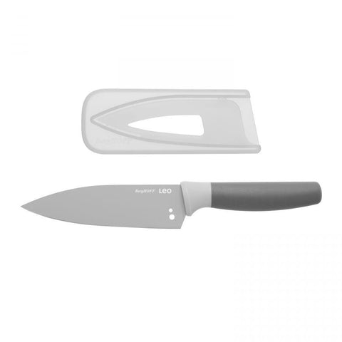 LEO Klein koksmes met kruidenstripper grijs 14 cm