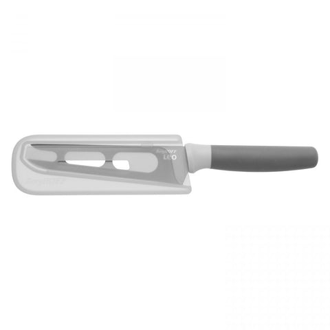 LEO Kaasmes grijs 13 cm met beschermhoes