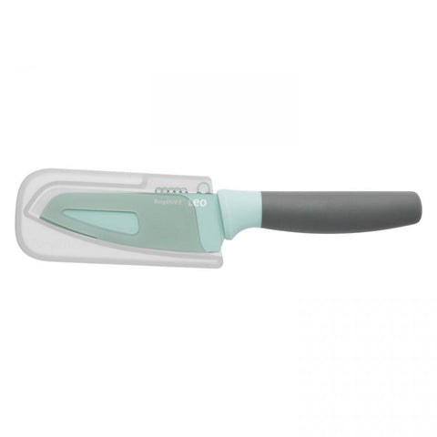 LEO Groentemes met zester mintgroen 11 cm met beschermhoes