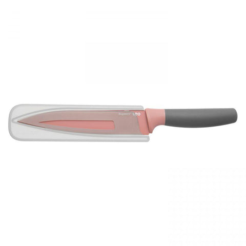 LEO Vleesmes roze 19 cm met beschermhoes