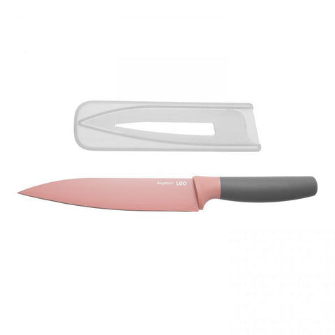 LEO Vleesmes roze 19 cm met beschermhoes